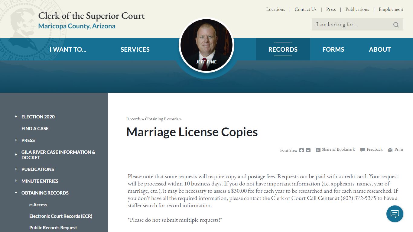 Marriage License Copies - Maricopa County, Arizona